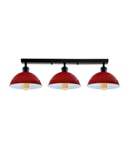 RİOLİHGT RETRO,MODERN,VİNTAGE AÇIK KIRMIZI BAŞLIK 3XE27 METAL PLOFONYER SIRALI AVİZE TABAN UZUNLUK:60CM