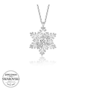 Swarovski Taşlı Gümüş Kartanesi Bayan Kolye