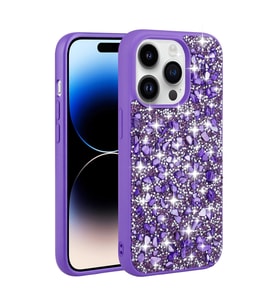 Apple iPhone 14 Pro Max Kılıf Parlak Taşlı Tasarım Zore Linea Kapak