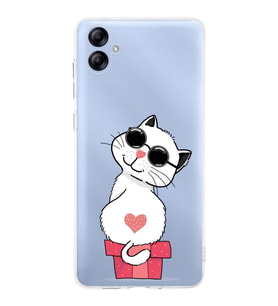 Samsung Galaxy A04e  Uyumlu Kapak Coolcat Tasarımlı Şeffaf Silikon Kılıf