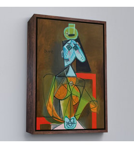 Çerçeveli Pablo Picasso - Dora Maar'ın En Güzel Asil Tablosu (Kahverengi)