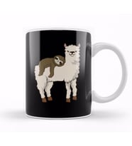 Sloth Riding Llama Adorable Fluffy Lama & Sloth Kupa Bardak Porselen