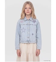 LCW Kids Mavi Taşlı Kız Çocuk Jean Ceket