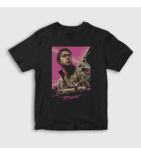 Presmono Unisex Çocuk Siyah Ryan Gosling Drive T-Shirt 440029tt
