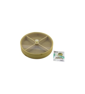 YUVARLAK 4 BÖLMELİ=2IN1=BÖLMESİZ ÇOK AMAÇLI KUTU AHŞAP BAMBU SERVİS SUNUM TEPSİ - TAHTASI 22CM (5343)