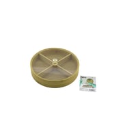 YUVARLAK 4 BÖLMELİ=2IN1=BÖLMESİZ ÇOK AMAÇLI KUTU AHŞAP BAMBU SERVİS SUNUM TEPSİ - TAHTASI 22CM (5343)