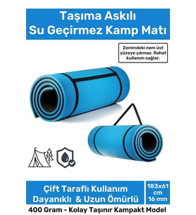 Taşıma Askılı Su Geçirmez Konforlu Kalın Rahat Çift Taraflı Çadır Uyku Yer Minderi 16mm Kamp Matı