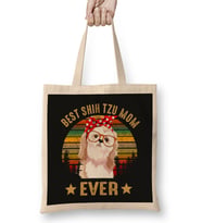 Best Shih Tzu Mom Ever 01 Bez Çanta Uzun Saplı