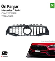 S-Dizayn Mercedes CLA W118 Ön Panjur Parlak Siyah Piano Black GTR Model 2020-2022 (Karışık)