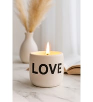 DEKORATİF MUM LOVE (Beyaz)