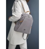 Just Polo Kadın Büyük Boy Sırt Çantası 234040MH (Gri-Bej)