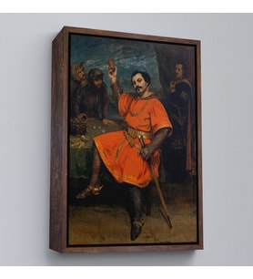 Çerçeveli Gustave Courbet - Louis Gueymard Şeytan Robert Rolünde Tablo (Beyaz)