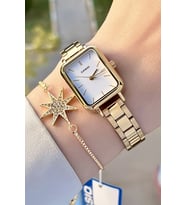 Casio Csıste77 Gold Renk Hediye Paketli Kadın Kol Saati ve Bileklik