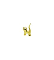 Kedi Tasarımlı Gold Seramik Biblo - Mini Boy - Parlak Altın Renk - Dekoratif Süs