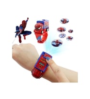 Kumik Spiderman Arabalı Ve Projeksiyonlu Saat 6 Farklı Karakteri Duvara Yansıtır