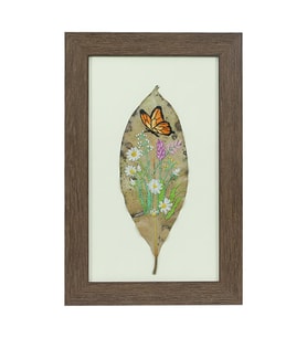 e38 EL İŞÇİLİĞİ YAPRAK BOYAMA TABLO 31*20 cm - 5834