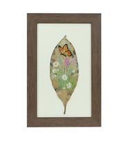e38 EL İŞÇİLİĞİ YAPRAK BOYAMA TABLO 31*20 cm - 5834