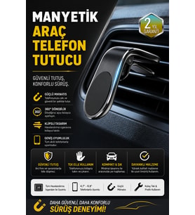 360° Döner Manyetik Araç Telefon Tutucu Sarsıntısız Güçlü Tutuş