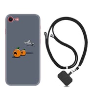 Apple iPhone 5 6 7 8 Plus Se XR Kılıf Boyun Askılı Silikon Orange Escape 1374