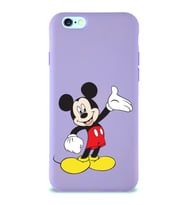 Apple iPhone 6S Plus  Lansman Kılıf Mickey Mouse Tasarımlı Altı Kapalı İçi Kadife Kaplı  Kapak (Şeffaf)