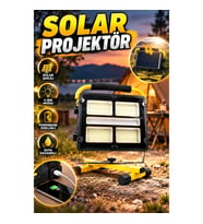 Solar Şarjlı LED Kamp Projektörü 4 Işık Modlu Powerbank Özellikli