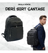 UNİSEX SUNİ DERİ GENİŞ CEPLİ OKUL VE SEYAHATE UYGUN SIRT ÇANTASI