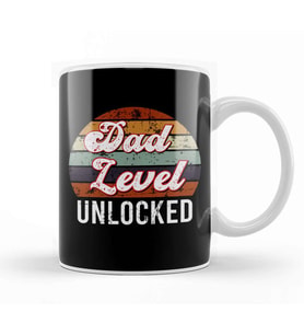 Dad Level Unlocked Gaming New Dad Baby Announcement Fathers Day Daddy To Be Video Game First 03 Kupa Bardak Porselen