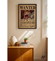 One Piece Eustass Kid Wanted Poster, Siyah Çerçeveli Duvar Tablosu - Anime Severlere
