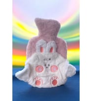 Caş Dekorasyon Pembe Renk Tavşan Figürlü Peluş Su Torbası