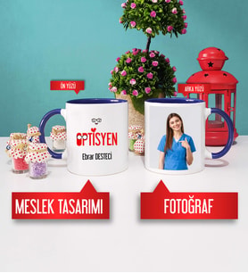 Optisyen Kupa Bardak Lacivert Fotoğraflı