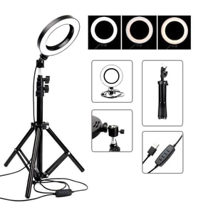Selfie Led Işık 10inç Youtube,Makyaj,Kuaför 26cm-2m Stand