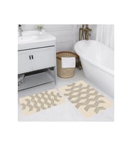 Rovigo Home Dijital Baskılı 2'li Banyo paspas Takımı RVG5141 (Bej)