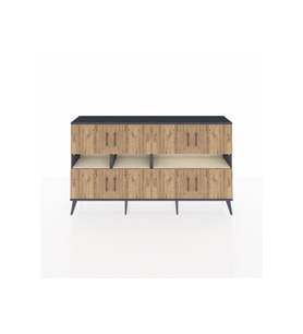 Arges Konsol 8 Raflı 8 Kapaklı 176x30x99 Antrasit-Çam/Aytaşı