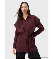 LCW STUDIO Bordo Şal Detaylı Kadın Gömlek Tunik