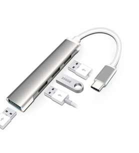 S Line Type-C to USB HUB 4 Port (Gri)