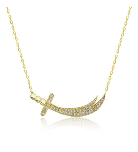 Gümüş Gold Zülfikar Kılıcı Kadın Kolye
