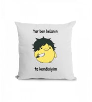 katil civciv Kare Yastık (Beyaz)