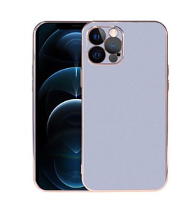 Uyumlu Model Apple iPhone 12 Pro Max Kılıf A+ Goldy Tarz Kapak (Açık Mavi)