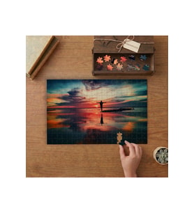 Günbatımı - Yansıma - Siilüet Tasarımı 240 parça Ahşap Puzzle Ahşap Kutuda MP04876