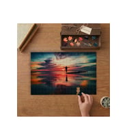 Günbatımı - Yansıma - Siilüet Tasarımı 240 parça Ahşap Puzzle Ahşap Kutuda MP04876