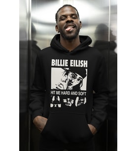 Tasarım Billie Eilish Hit Me Hard And Soft Baskılı Unisex Oversize Şarkıcı Hoodie
