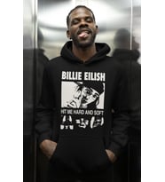 Tasarım Billie Eilish Hit Me Hard And Soft Baskılı Unisex Oversize Şarkıcı Hoodie