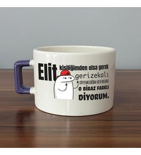 Elit Kişiliğimden Olsa Gerek Baskılı Mor Kulplu C Fincan