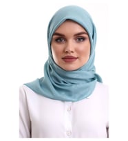 Kofra Desenli Baş Örtü - Turkuaz (Karışık)