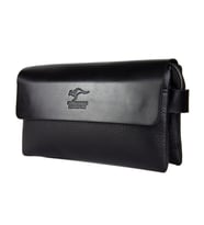 KANGAROO KINGDOM Hakiki Deri Siyah Erkek Portföy & Clutch El Çantası 9288-S (Siyah)