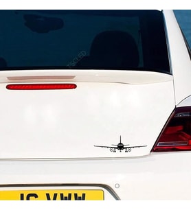 Uçak Araba Sticker Yapıştırması 20CM Siyah