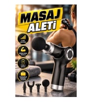 Mini Masaj Tabancası 4 Başlık 6 Hız Seviyeli Type-C Şarjlı Taşınabilir Masaj Cihazı
