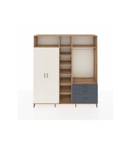 Hyperion Dolap 9 Raflı 3 Çekmeceli 2 Askılı 220x44x243 Çam-Aytaşı/Antrasit