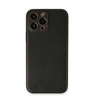 Apple İphone 13 Pro Max Kılıf Coco Deri Silikon Kapak - Siyah