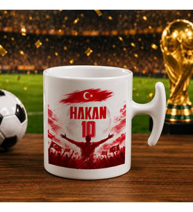 BK Gift Kişiye Özel Türkiye Taraftar Temalı 2026 Dünya Kupası Tasarımlı Hammer Kupa Bardak -7, Tek Yürek Milli Takım Ruhu
